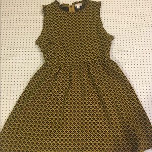 Mustard Yellow and black patterned dress